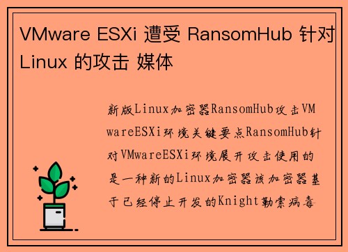 VMware ESXi 遭受 RansomHub 针对 Linux 的攻击 媒体